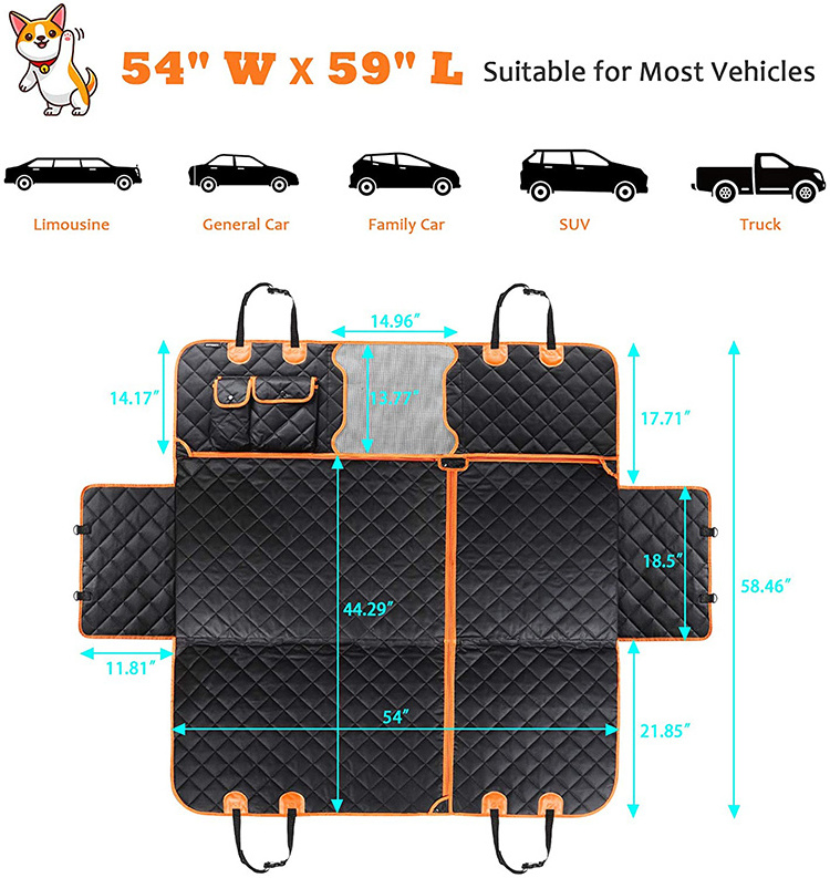 Waterproof Large-size Dog Car Seat Cover Oxford Pet Car Back Seat Mat Non slip Dog Mat