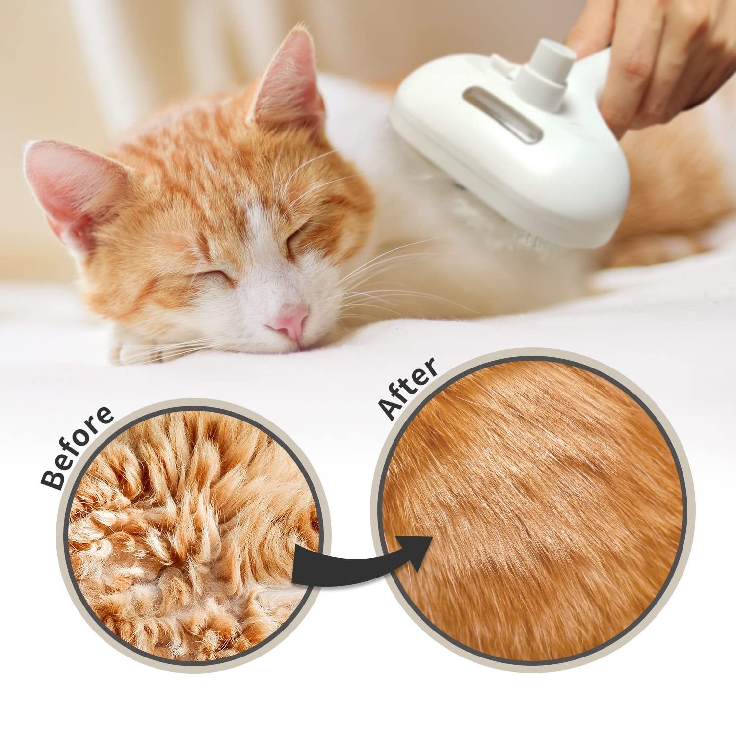 Pet Spray Grooming Brush Self Cleaning Dog Brush Steamy Cat Brush for Shedding Removal Static Flying Hair Pet Hair Cleaning Comb