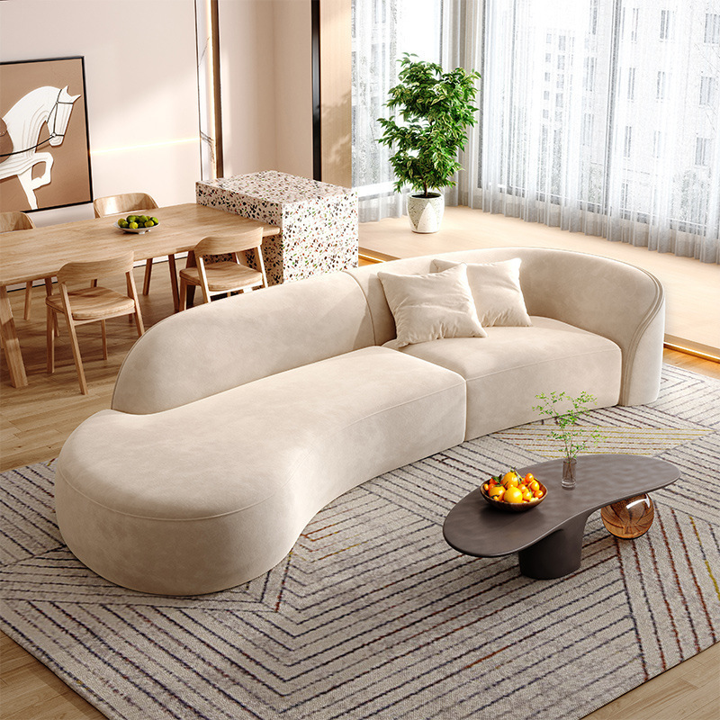 Hot sale modern white couch living room sofas curved sofa 3 seater customized fabric sofa