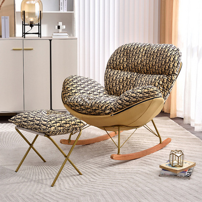 Nordic rocking chair light luxury sofa chair living room bedroom furniture modern popular simple eggshell rocking chair