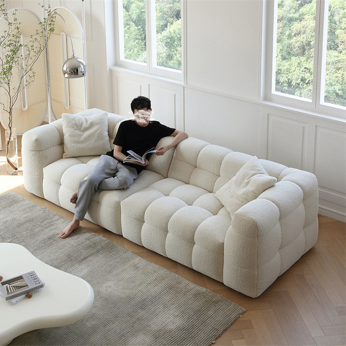 Marshmallow minimalist style Italian sofa design sofa set furniture living room modern luxury white villa sofa