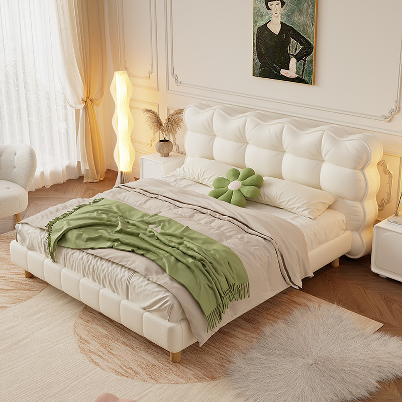 Popular hot sale cream style cloud bed modern soft bed set furniture bedroom high quality Queen size bed