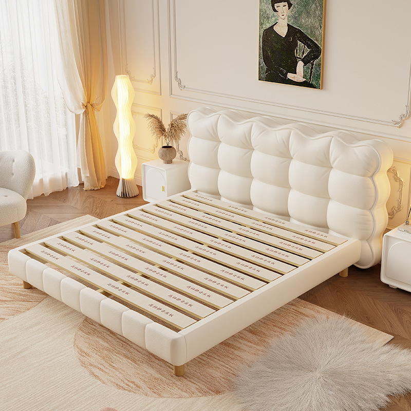 Popular hot sale cream style cloud bed modern soft bed set furniture bedroom high quality Queen size bed