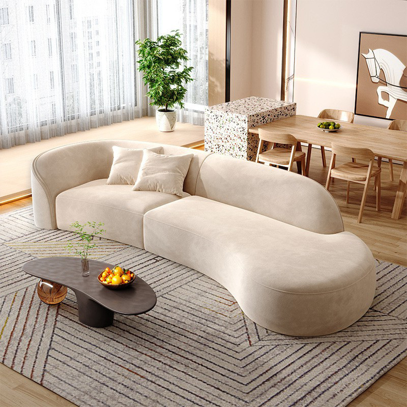 Hot sale modern white couch living room sofas curved sofa 3 seater customized fabric sofa