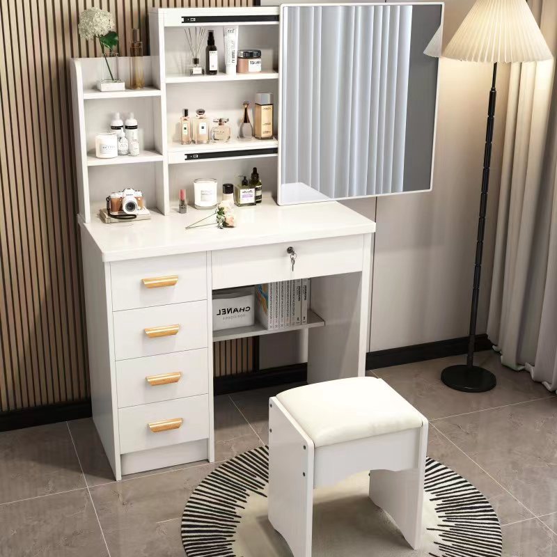 Cheap dressing table bedroom furniture white hairdresser table with LED light mirror modern popular dresser