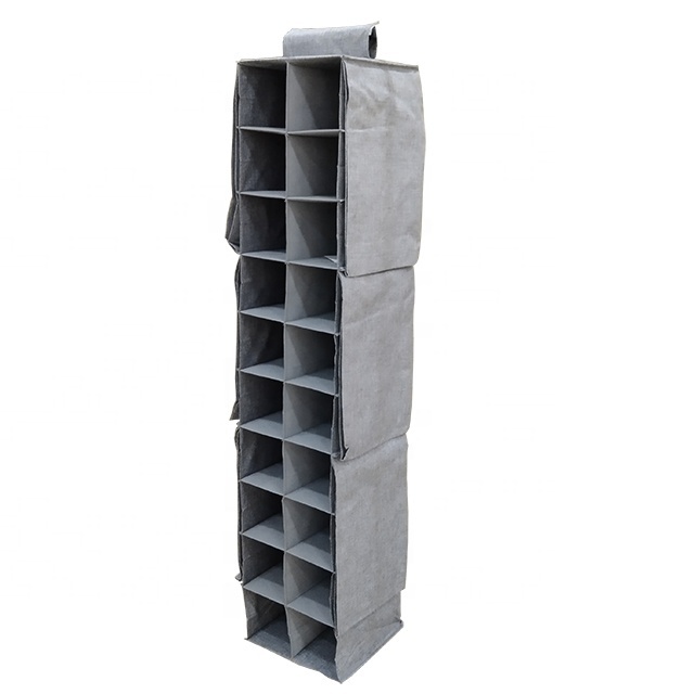 Hanging Closet Organizer Collapsible Hanging Shelves with 3 Side Pockets and 3 Removable Drawers Suitable for Bedroom