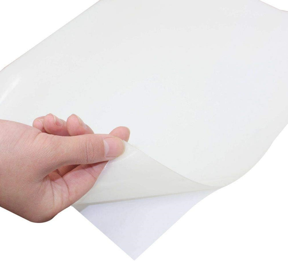 Soft Silicone Rubber Sheet White 50 A Durometer High Temp Adhesive Back 12 x12 inch, 1mm Thickness Silicone Sheet Roll