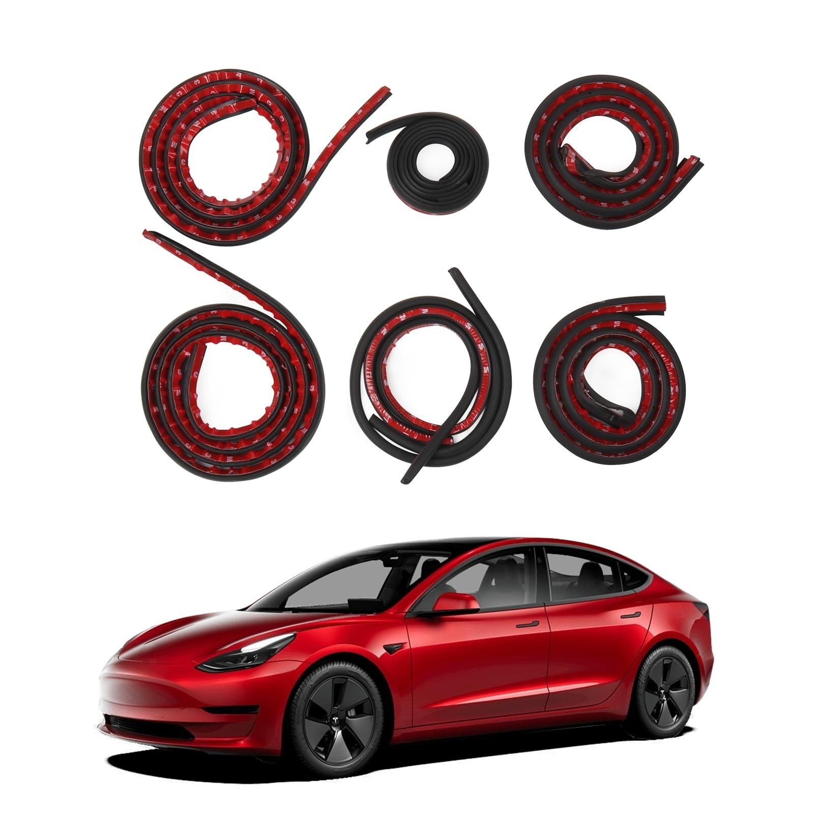 Wholesale Model Y Model 3 Door Seal Kits Soundproof Rubber Weather Draft Seal Strips Wind Noise Reduction Kit 2020-2024