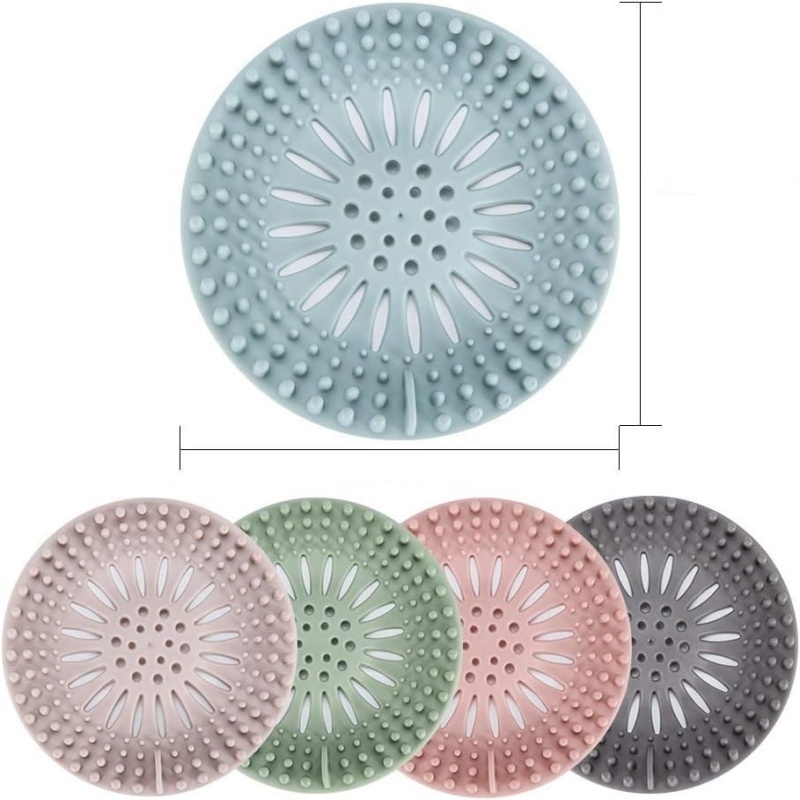 Hair Catcher Shower Drain Covers Protector Silicone Bathtub Hair Stopper Easy to Install and Clean Suit for Bathroom Tub