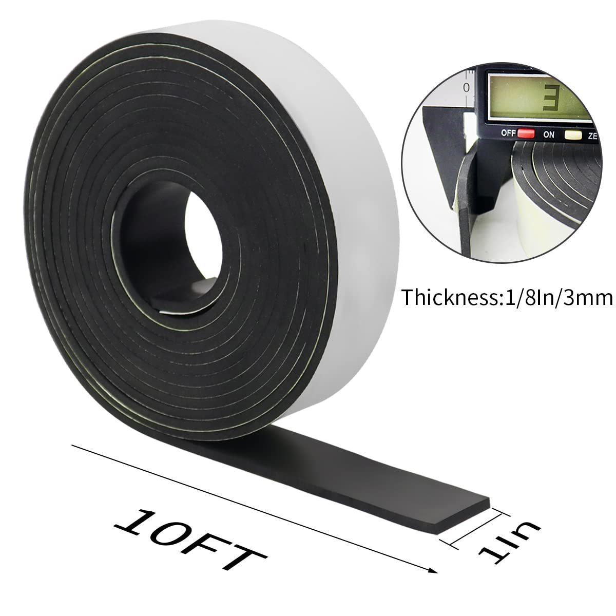 Neoprene Rubber Sheet Self Adhesive, Solid Rubber Sheets, Rolls & Strips for Crafts, Pads, Protection, Supports, Leveling