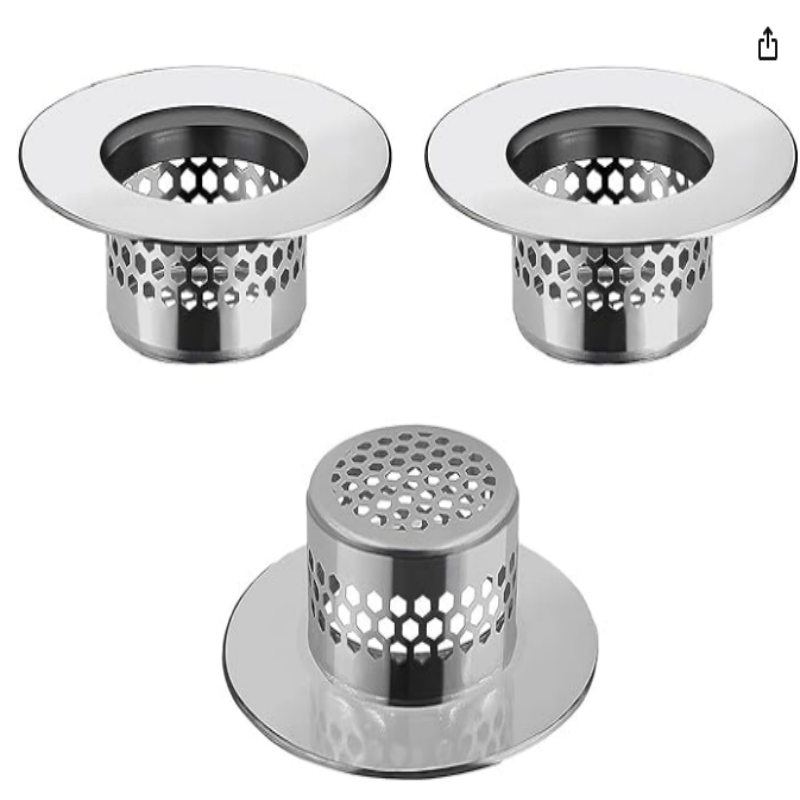 Bathroom Sink Strainer Bathtub Drain Cover Lavatory Sink Drain Strainer Hair Catcher for Laundry Utility RV Sink