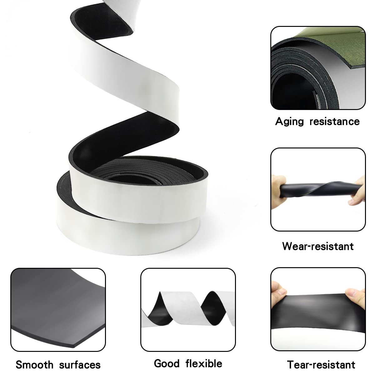 Neoprene Rubber Sheet Self Adhesive, Solid Rubber Sheets, Rolls & Strips for Crafts, Pads, Protection, Supports, Leveling