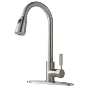 Modern  Handle Pull Down Sprayer Brushed Nickel Kitchen Faucet Pull Out Hose Stainless Steel Kitchen Sink Faucet Swivel Spout