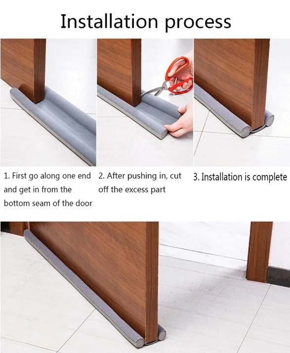 Twin EPE Sealer PU Foam Flexible Door Bottom Sealing Waterproof Weatherstrip Under Door Guard Draft Stopper