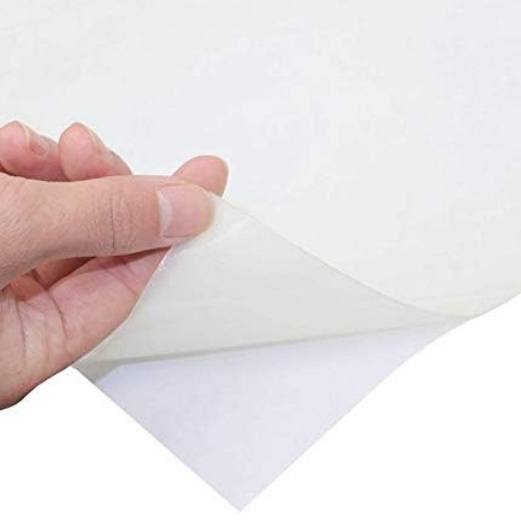 Soft Silicone Rubber Sheet White 50 A Durometer High Temp Adhesive Back 12 x12 inch, 1mm Thickness Silicone Sheet Roll