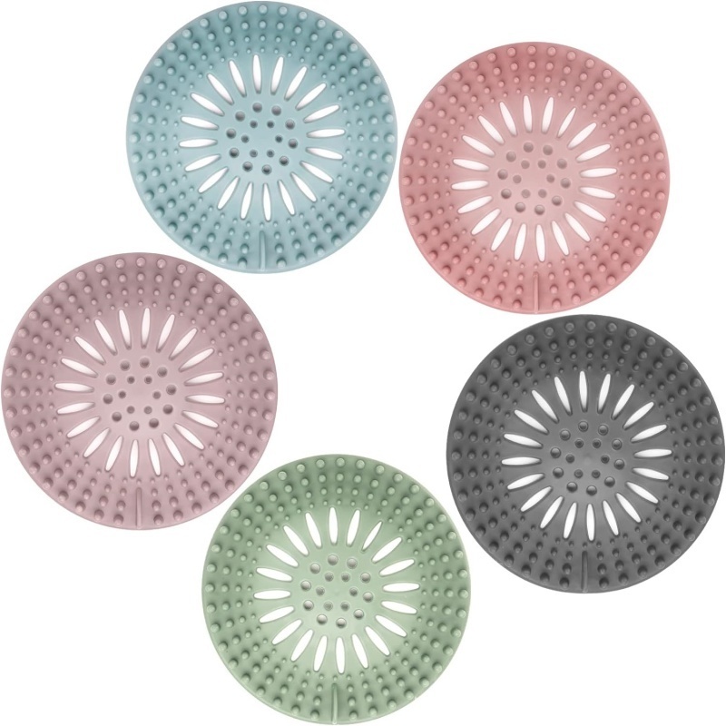 Hair Catcher Shower Drain Covers Protector Silicone Bathtub Hair Stopper Easy to Install and Clean Suit for Bathroom Tub