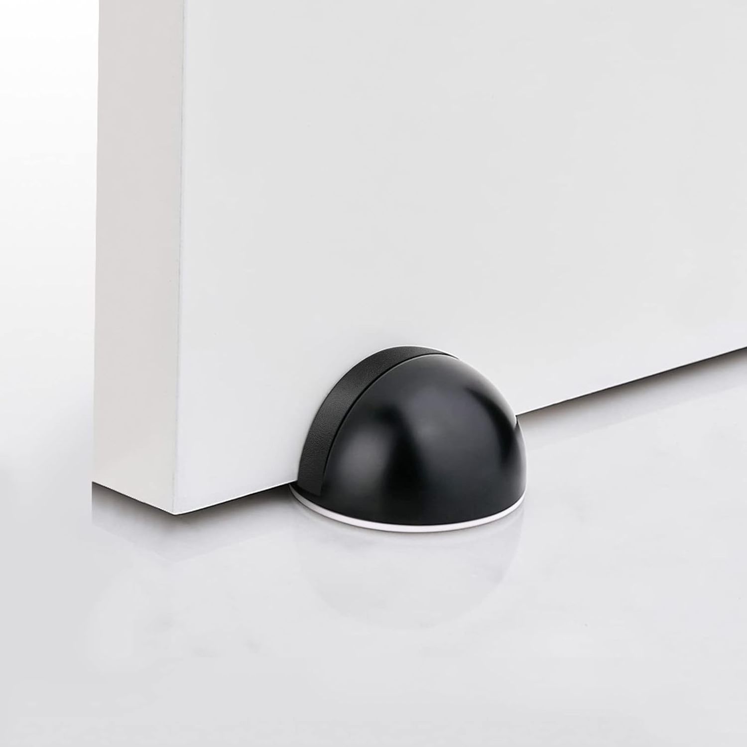 Door Stopper Floor Door Stop for Bottom of Door Black Rubber Bumper No Drilling Doorstop Wall Protector