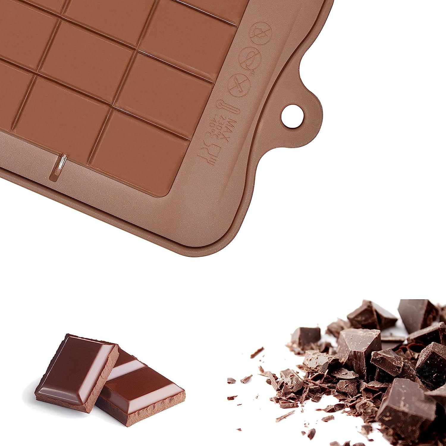 Break-apart Chocolate Molds Protein and Energy Bar Food Grade Nonstick Silicone Silicone Moulds Brown Cake Tools Silicone Model