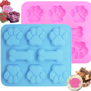 Silicone Molds Puppy Dog Paw and Dog Bone Silicone Dog Treat Molds for Baking Chocolate Candy Jelly Ice Cube