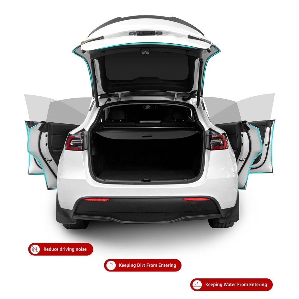 Wholesale Model Y Model 3 Door Seal Kits Soundproof Rubber Weather Draft Seal Strips Wind Noise Reduction Kit 2020-2024