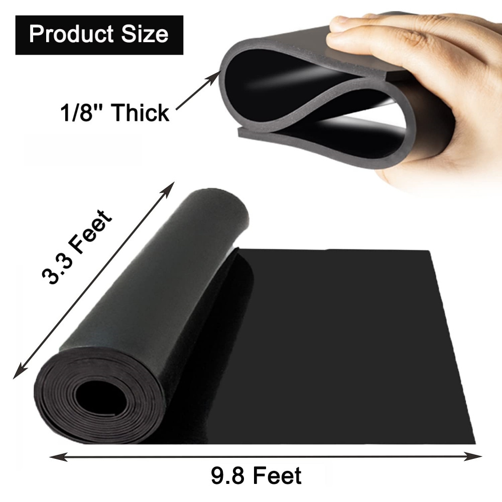 Neoprene Rubber Sheet Roll Insulating Mat  Anti-Slip Anti Vibration Rubber Pads for Sealing Garage Rubber Gasket Material