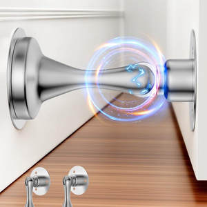 Door Stoppers Magnetic Door Catch No Drill Stainless Steel Heavy Duty Door Holder Stops Wall Floor Mounting