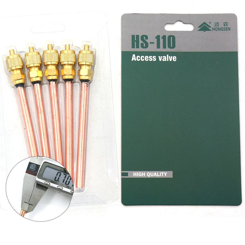 HS-110 High quality brass refrigeration parts air conditioner automobile 1/4 brass pin valve Hongsen charging valve