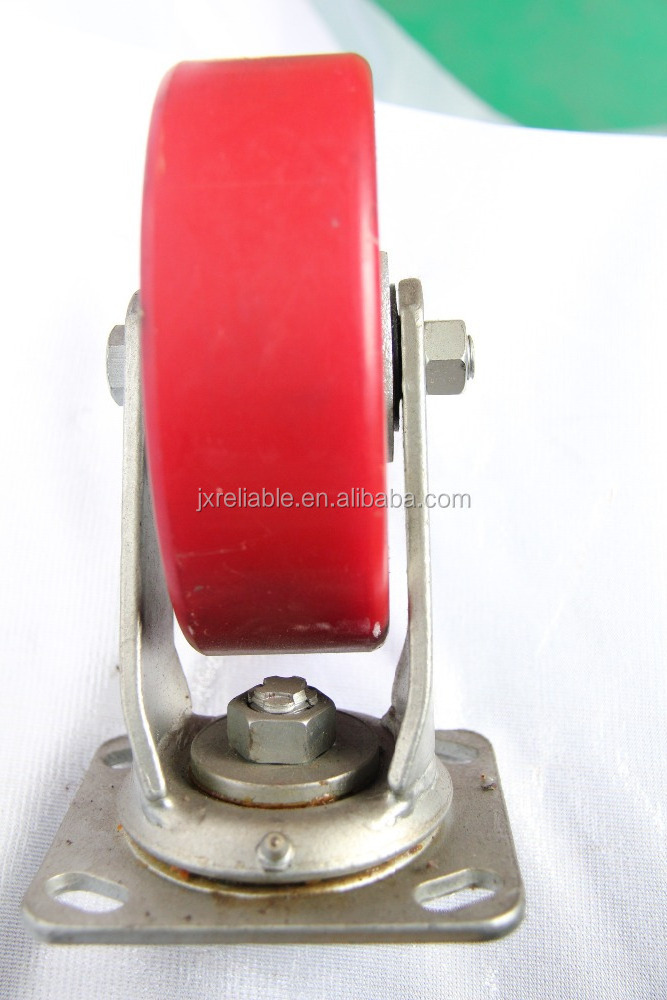 250mm Swivel Red PU On Steel Industrial Heavy Duty Caster Wheel