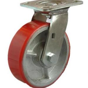 250mm Swivel Red PU On Steel Industrial Heavy Duty Caster Wheel