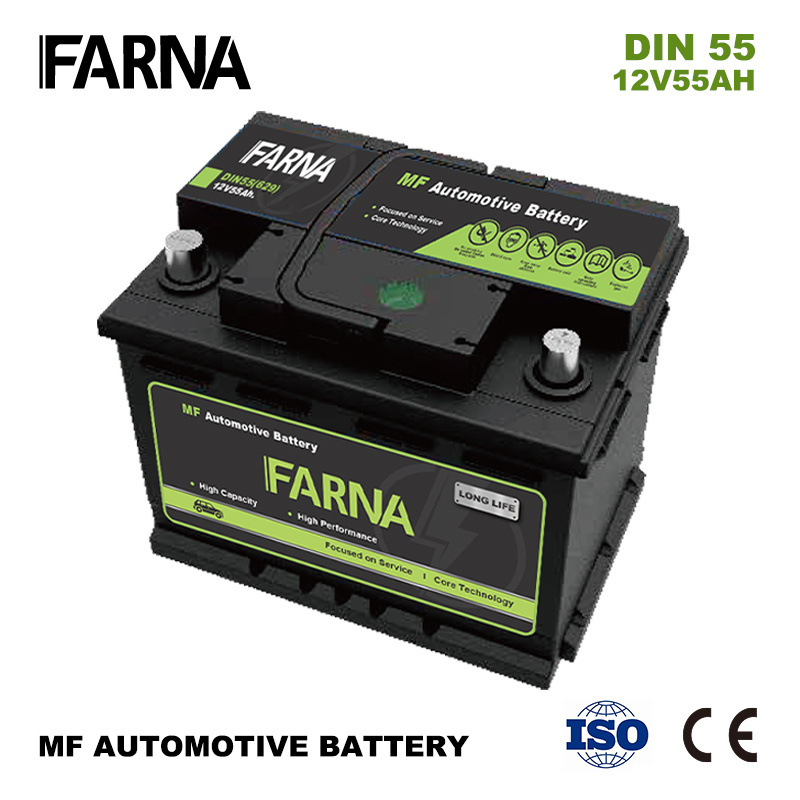 Long life high quality 12V 55Ah DIN 55 auto batteries wholesale European Vehicles 55559 maintenance free car battery