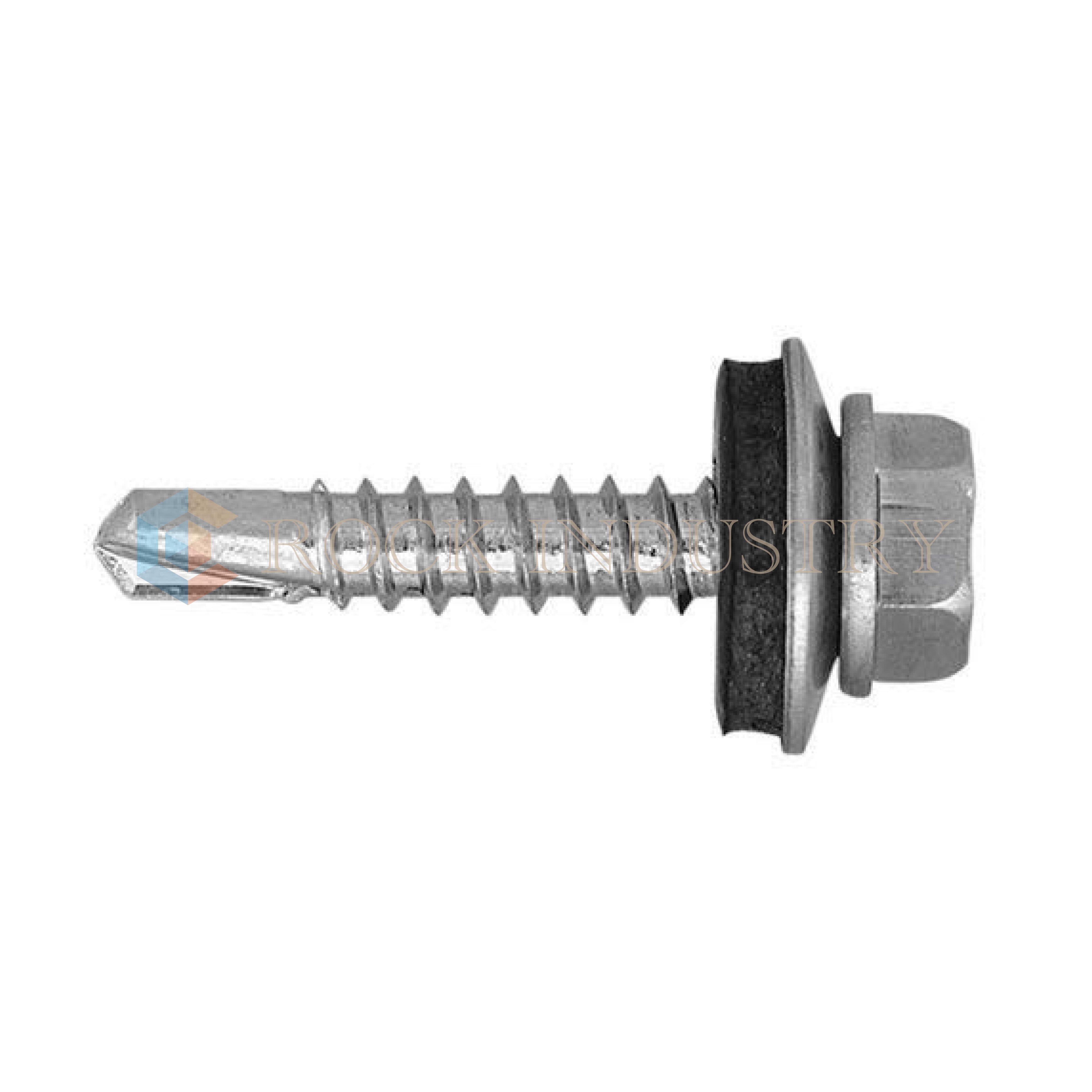 Roofing screw DIN 7504K self-drilling screws indented hex washer head with stainless EPDM washer