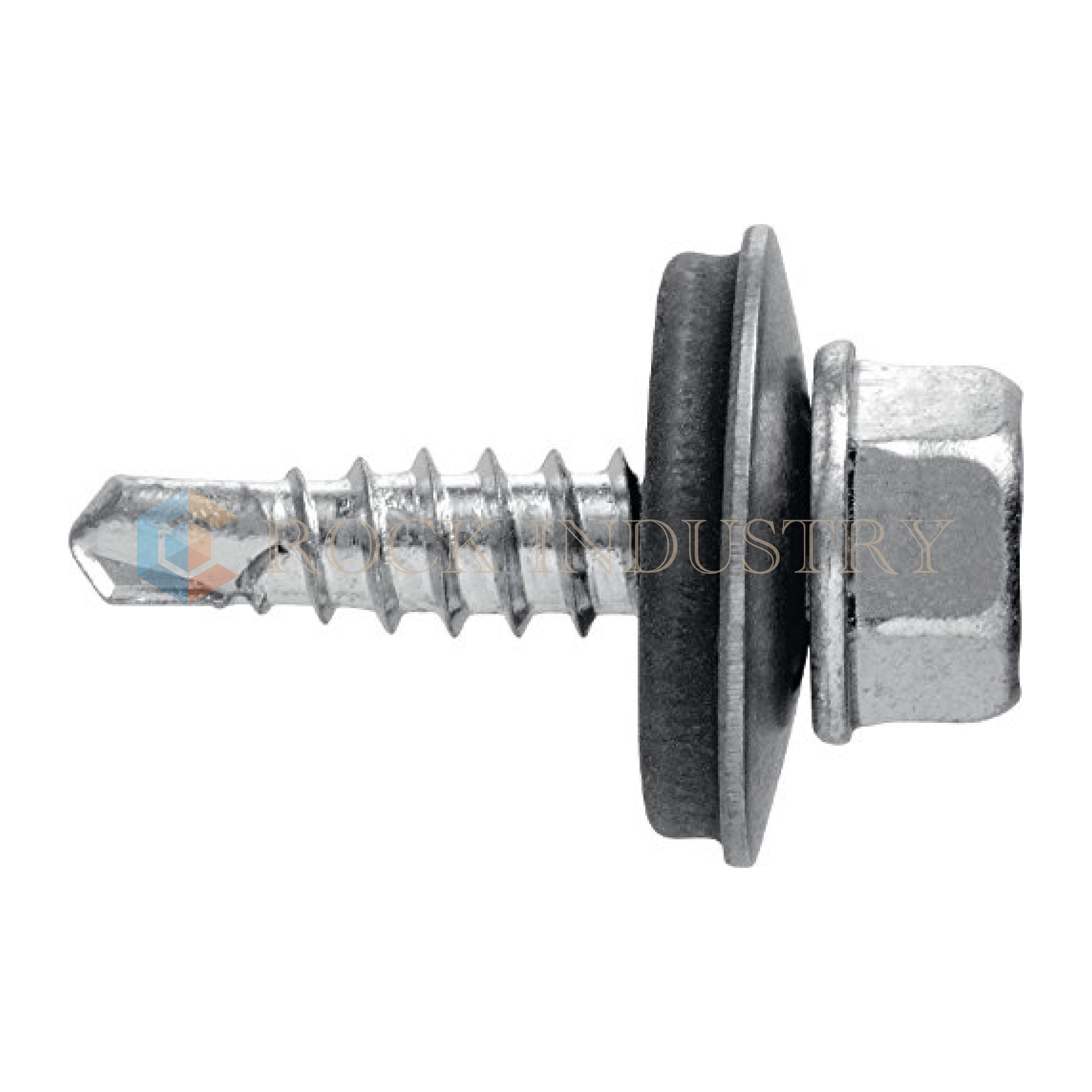 Roofing screw DIN 7504K self-drilling screws indented hex washer head with stainless EPDM washer