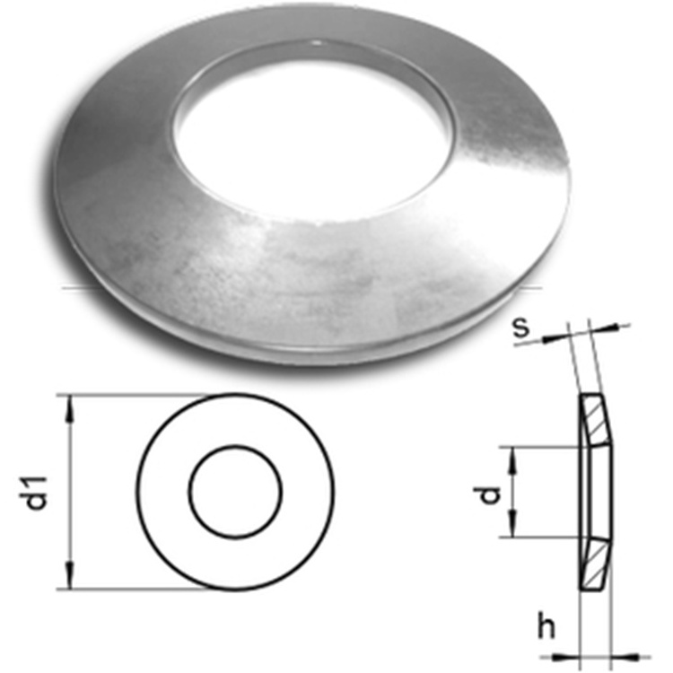 M3-M20 Din6796 Gasket Heavy Duty Disc Cupped Conical Spring Lock Belleville Washer