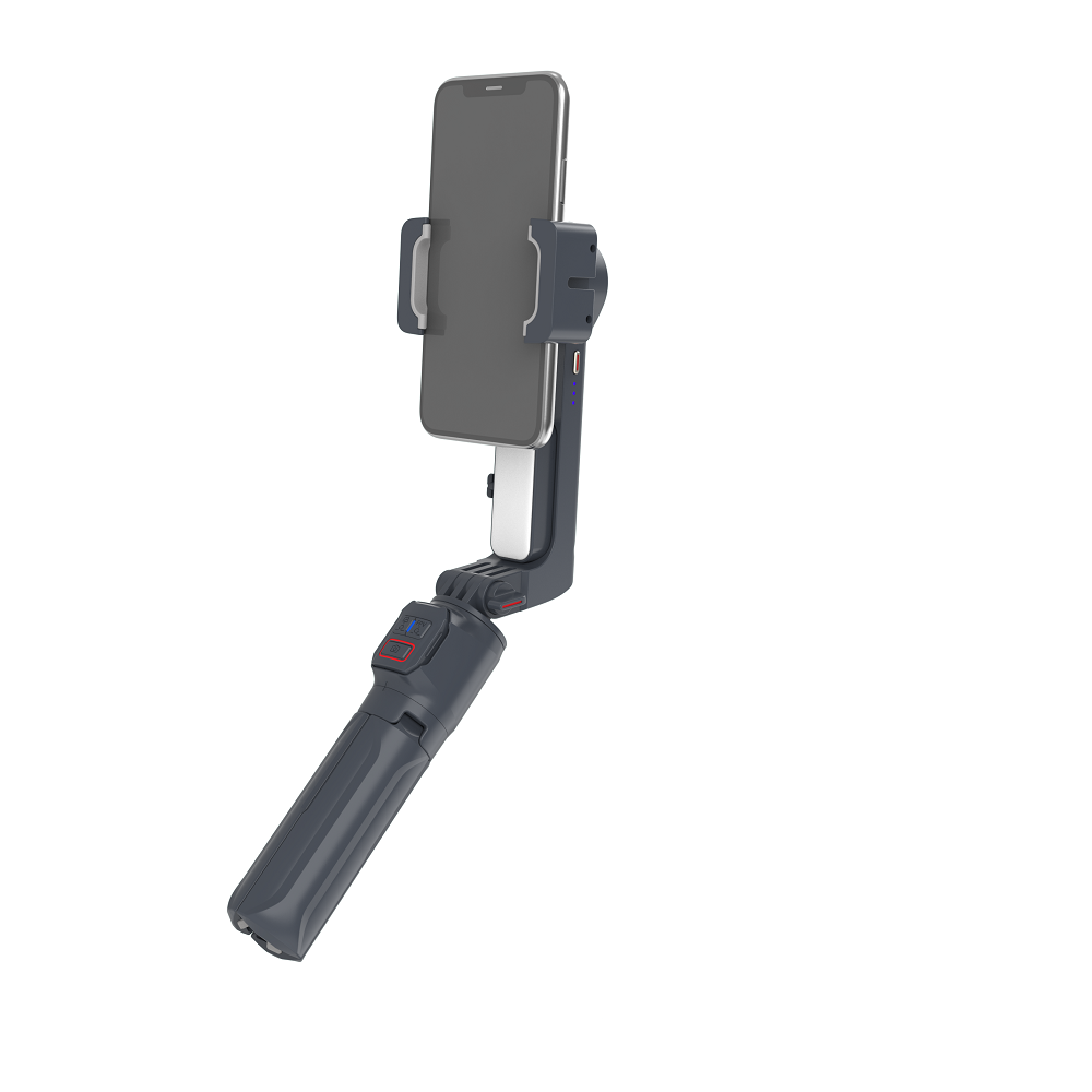 Single axis gimbal supports selfie stick function with tripod and 396mm extension