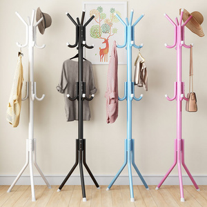 Floor Clothes Hat Iron Hanging Clothes Rack Bedroom Vertical Clothes Rack Foyer Hanging Bag Racks