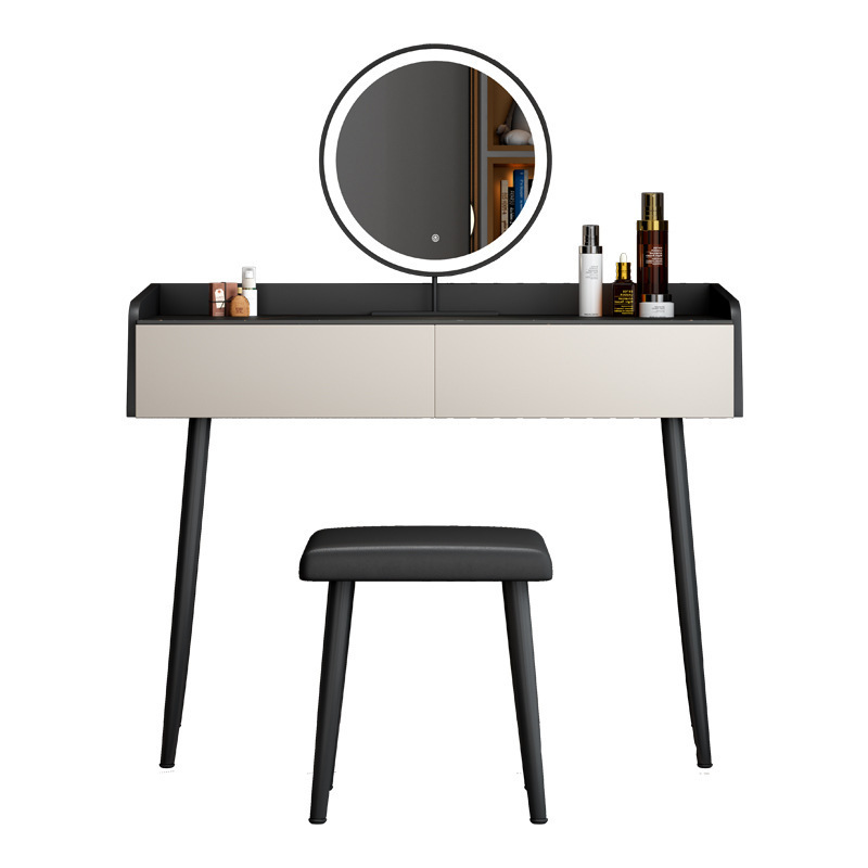 Home bathroom Makeup Dresser with Mirror and Led Lights Vanity Desk Storage Organizer Modern Contemporary Dresser for Bedroom