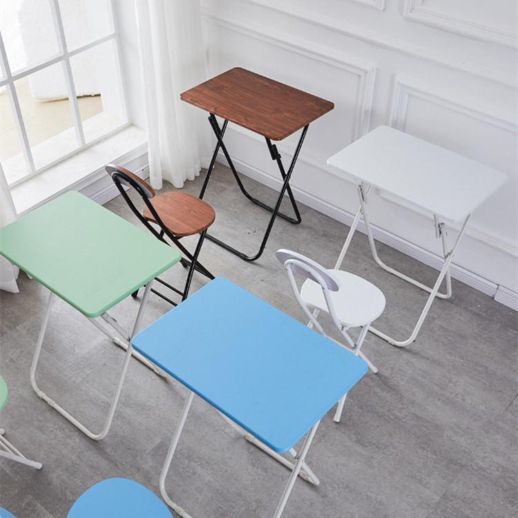 Folding Table Dormitory Study Home Rental Room Computer Table Rectangular Cafeteria Table and Chair Set