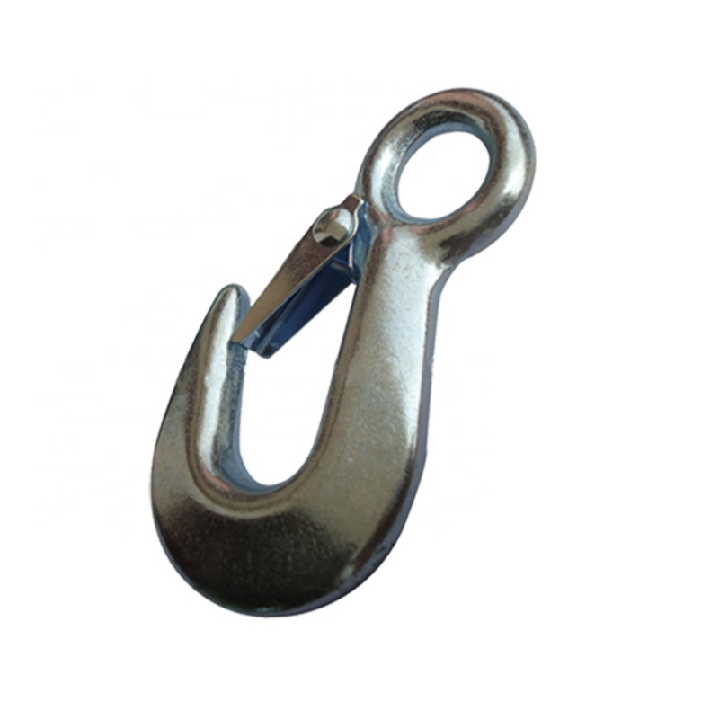 RY Heavy Duty Galvanized Forged Hook Forged Alloy Steel Eye Sling Hoist Hook with Safety Latch