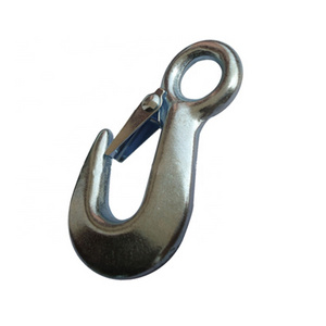 RY Heavy Duty Galvanized Forged Hook Forged Alloy Steel Eye Sling Hoist Hook with Safety Latch