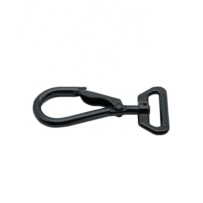 RY Factory Rigging 2 Inch Forged Black Swivel Eye Spring Hook Eye Bolt Snap Hook