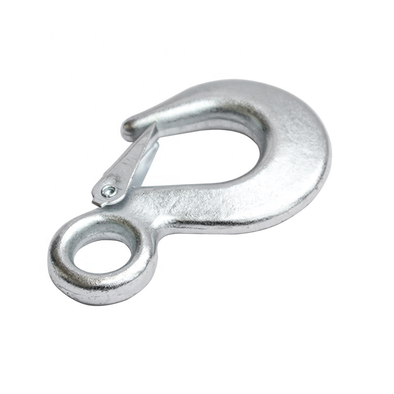 RY Zinc Plated Tow Hook Crane Lifting Forged Eye Grab Hook with Safety Latch