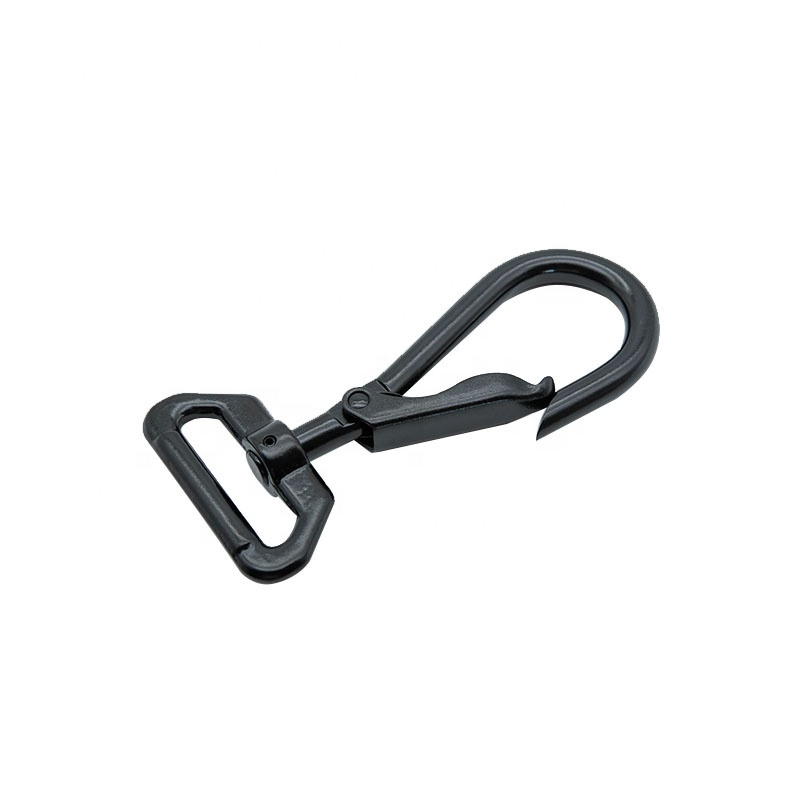 RY Factory Rigging 2 Inch Forged Black Swivel Eye Spring Hook Eye Bolt Snap Hook