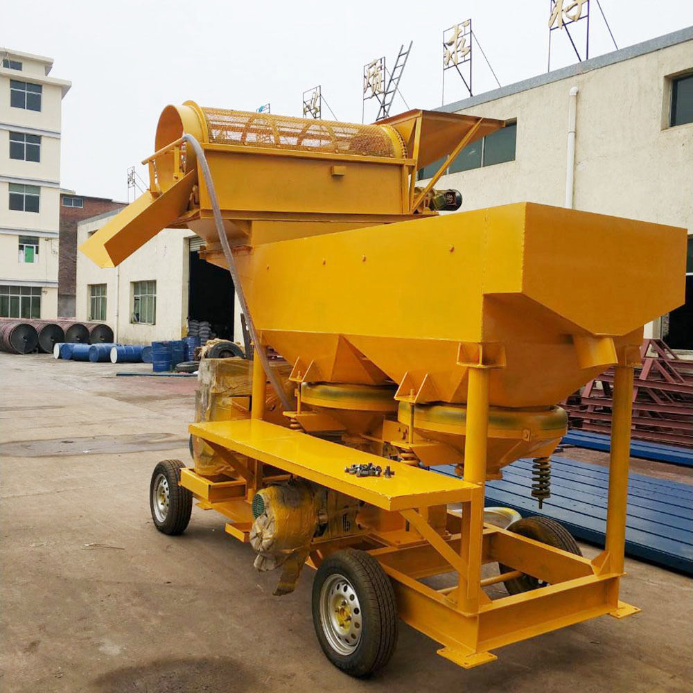 Efficient Mobile Gold Washing Machine Jig separator with trommel for washing plant