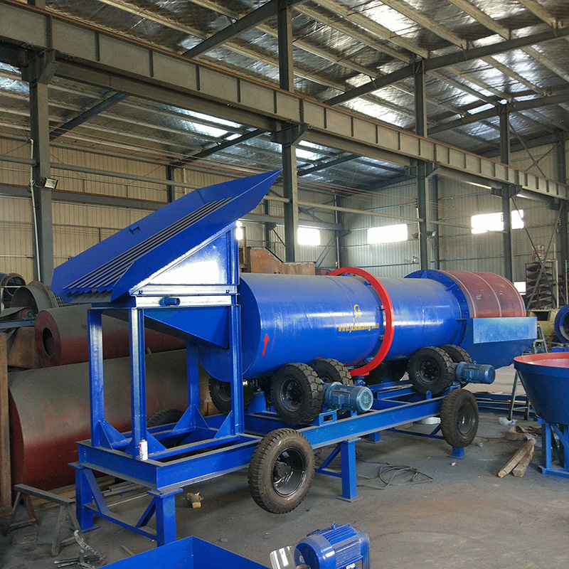 Gold refinery machine gold rotary drum screening and washing machine mini gold trommel screen