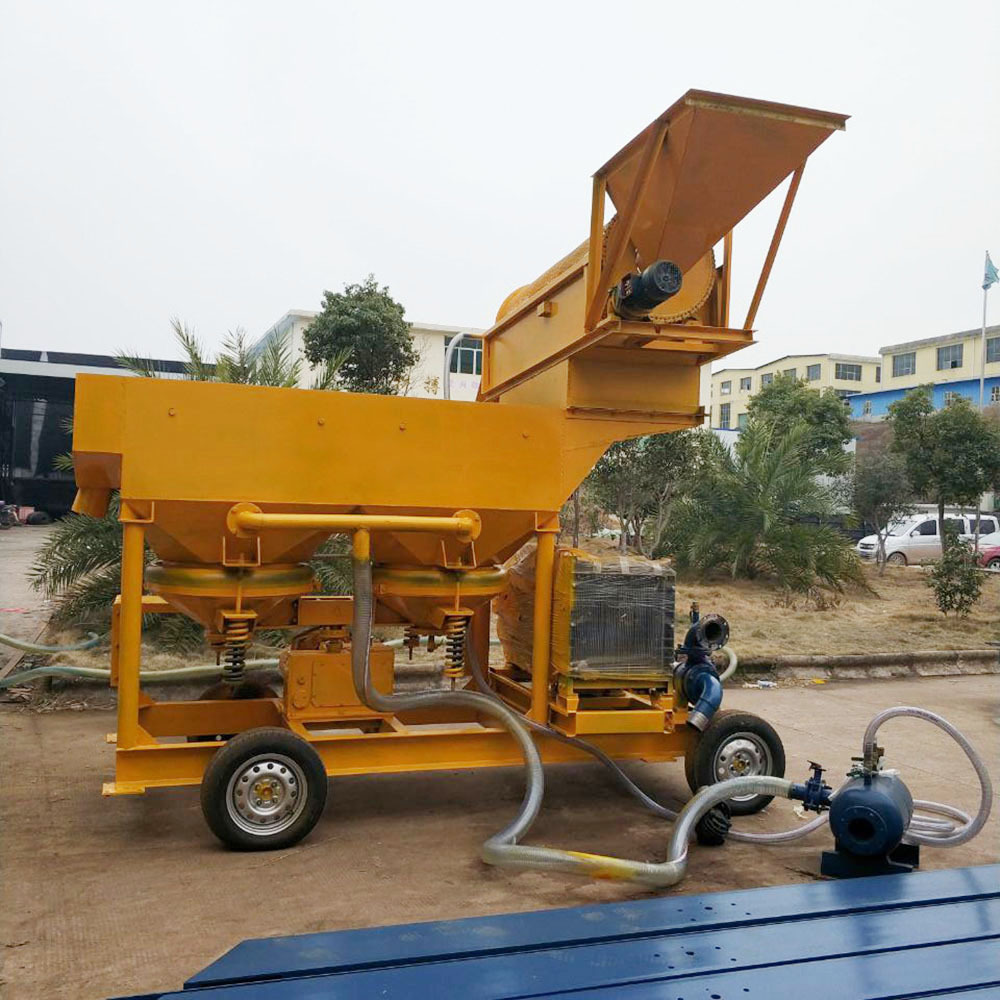 Efficient Mobile Gold Washing Machine Jig separator with trommel for washing plant