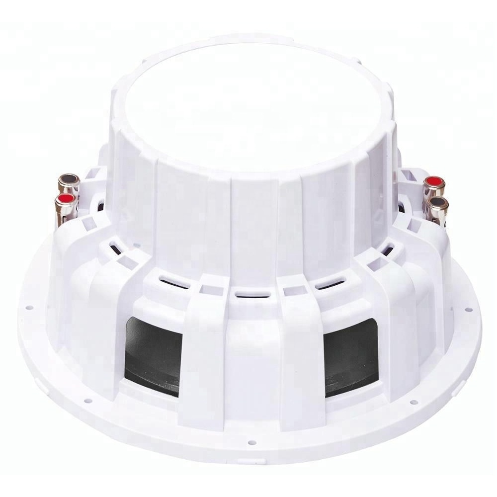 10 inch Outdoor Marine Audio Subwoofer - 500 W Single White Waterproof Bass Loud Speaker For Marine Stereo Sound System