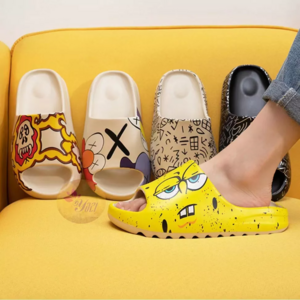 Fashion Summer Woman Men Sandals Graffiti Cartoon custom Logo Printed Ladies Sponge Unisex Slides Slippers