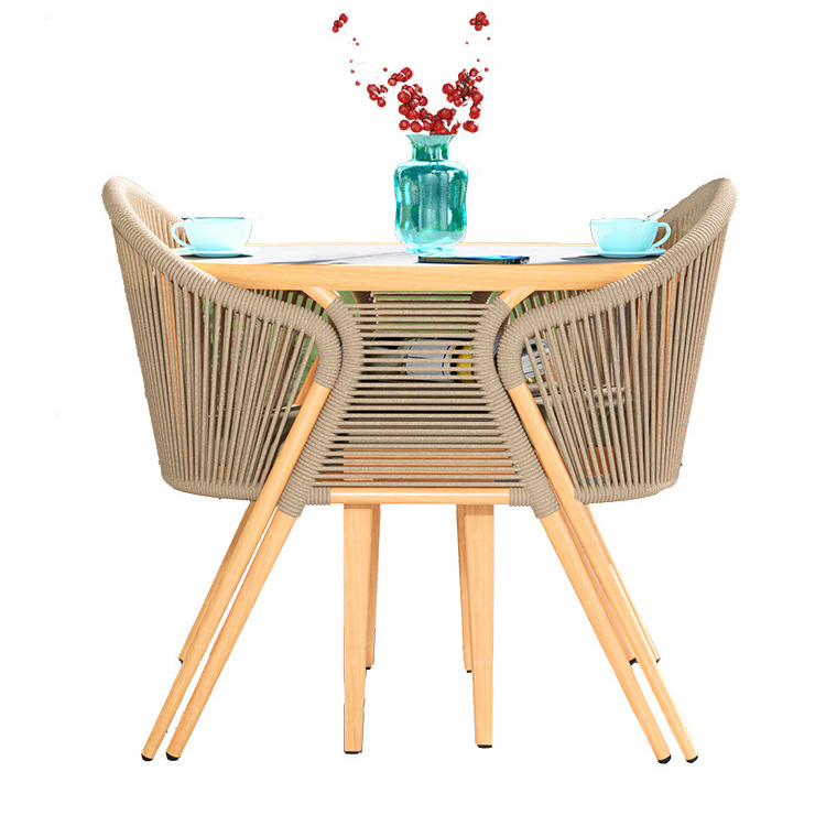 Modern Balcony Small Table and Chair Outdoor Leisure Garden Sets Three-piece Set Rattan Woven One Table and Two Chairs