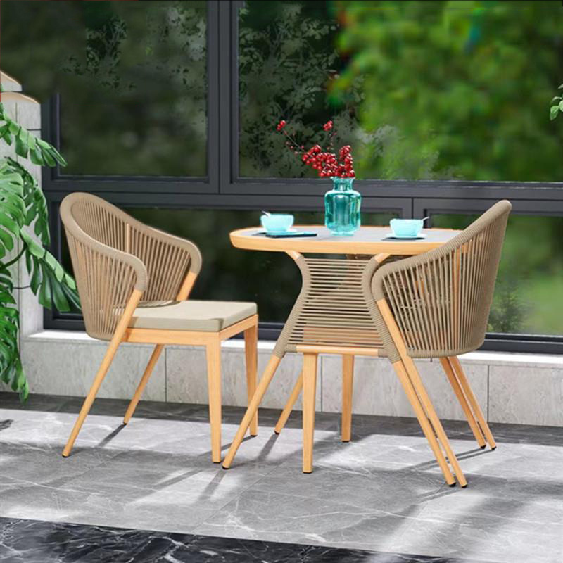 Modern Balcony Small Table and Chair Outdoor Leisure Garden Sets Three-piece Set Rattan Woven One Table and Two Chairs