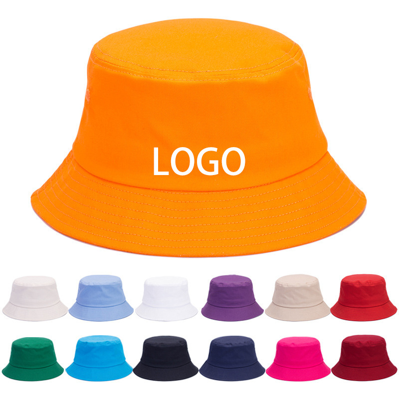 Custom logo multi color optional men women's bucket hat summer fishing hats outdoor